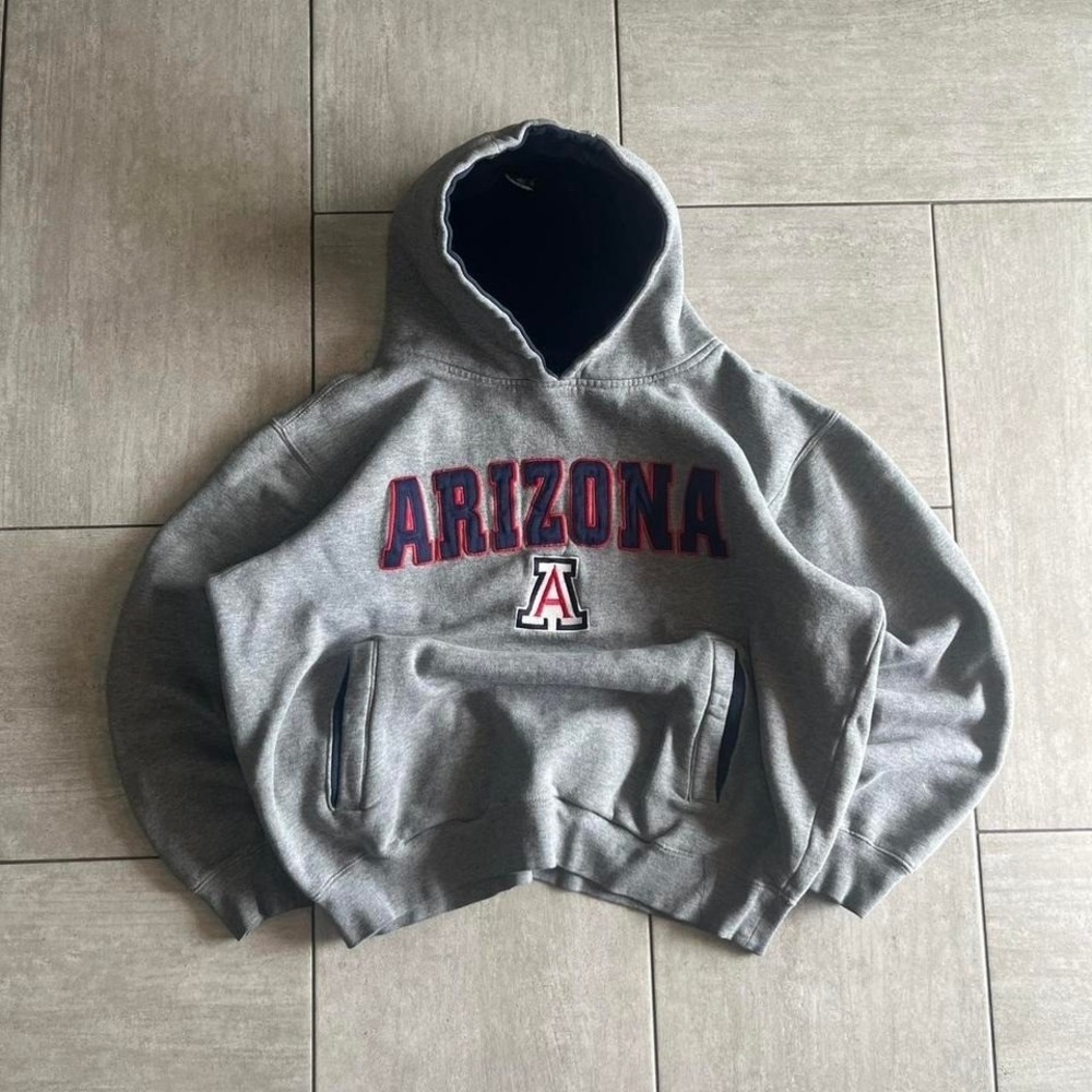 Champs Sports Arizona Wildcats Hoodie Grey Navy Red Pullover Sweatshirt 25x23